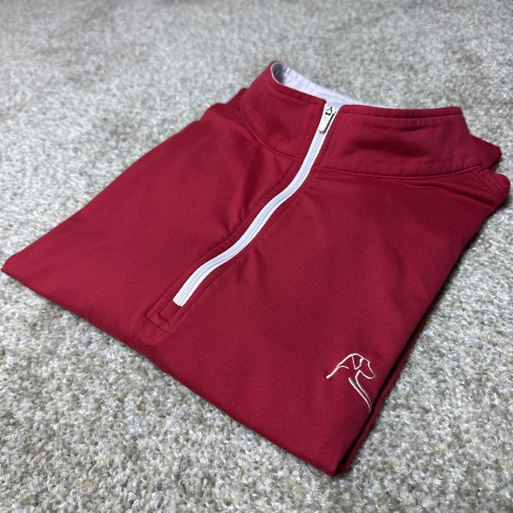 Rhoback Performance 1/4 Zip Quarter Zip Solid Red Men's XXL Golf Soccer Shirt